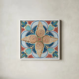 Oceanography Tile IV by Daphne Brissonnet. Shown in a crisp white glass frame for a clean and minimalist style. Available as an archival giclee rolled canvas, fine art paper, or poster print. SKU 105007a.