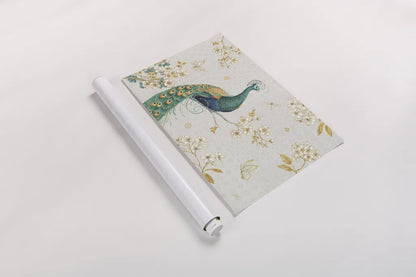 Ornate Peacock I by Daphne Brissonnet. shown as a rolled paper print. Available as archival giclee rolled canvas, fine art paper, or poster print. SKU 21844i.