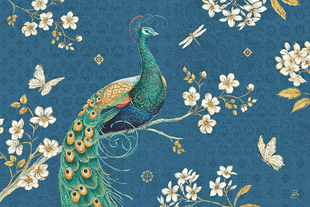 Ornate Peacock III by Daphne Brissonnet. SKU 21846i. Archival Giclee Fine art print for wall decor.