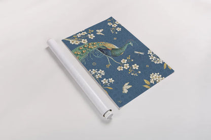 Ornate Peacock III by Daphne Brissonnet. shown as a rolled paper print. Available as archival giclee rolled canvas, fine art paper, or poster print. SKU 21846i.