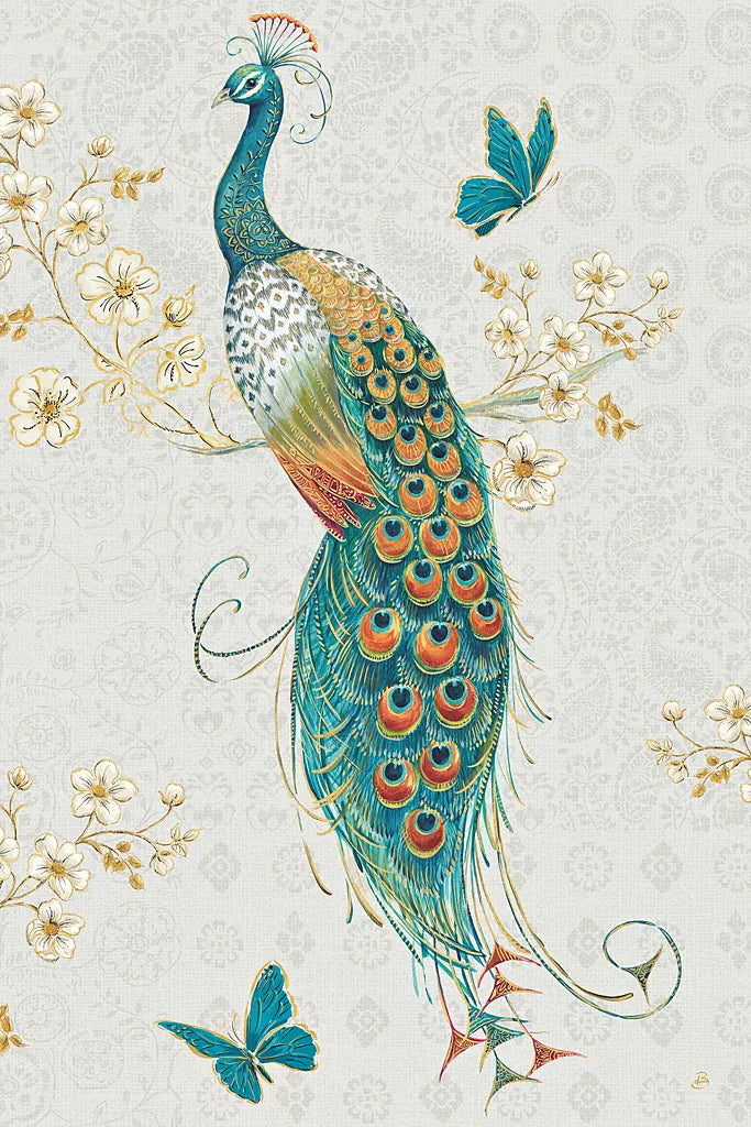 Ornate Peacock XA by Daphne Brissonnet. SKU 28573h. Archival Giclee Fine art print for wall decor.