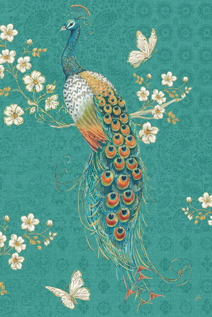 Ornate Peacock XD by Daphne Brissonnet. SKU 21851h. Archival Giclee Fine art print for wall decor.