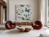 Outdoor Beauties II Color by Daphne Brissonnet. Shown as extra-large giant wall art in a modern living room. Available as an archival giclee rolled canvas, fine art paper, or poster print. SKU 54834a.