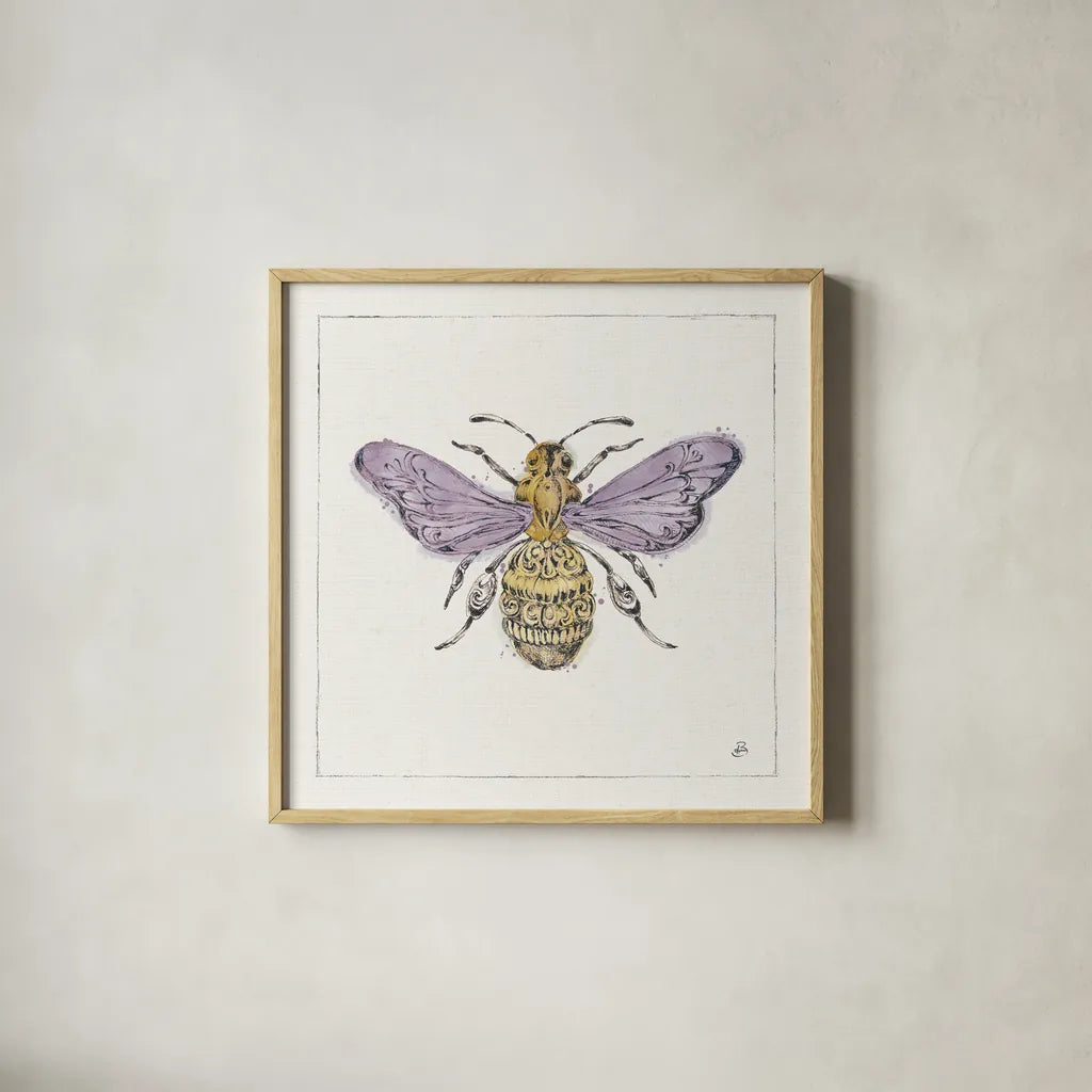 Outdoor Beauties VII Pastel by Daphne Brissonnet. Shown in a natural wood glass frame for a timeless modern aesthetic. Available as an archival giclee rolled canvas, fine art paper, or poster print. SKU 87934a.