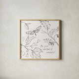 Outdoor Beauties Words I by Daphne Brissonnet. Shown in a natural wood glass frame for a timeless modern aesthetic. Available as an archival giclee rolled canvas, fine art paper, or poster print. SKU 101077a.