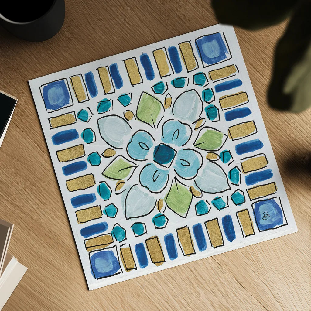 Peacock Allegory VI by Daphne Brissonnet. Shown as a detailed flat fine art print, highlighting archival giclee quality. Available as an archival giclee rolled canvas, fine art paper, or poster print. SKU 37513a.