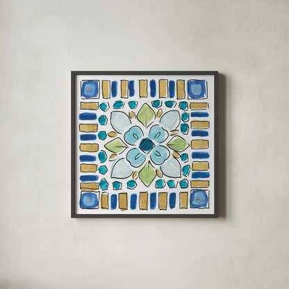 Peacock Allegory VI by Daphne Brissonnet. Shown in a sleek black glass frame for a contemporary gallery look. Available as an archival giclee rolled canvas, fine art paper, or poster print. SKU 37513a.