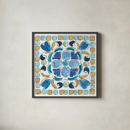 Peacock Allegory VII by Daphne Brissonnet. Shown in a sleek black glass frame for a contemporary gallery look. Available as an archival giclee rolled canvas, fine art paper, or poster print. SKU 37514a.