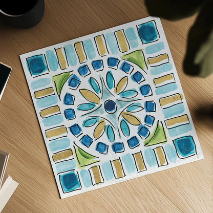 Peacock Allegory VIII by Daphne Brissonnet. Shown as a detailed flat fine art print, highlighting archival giclee quality. Available as an archival giclee rolled canvas, fine art paper, or poster print. SKU 37515a.