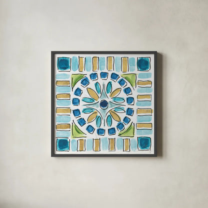 Peacock Allegory VIII by Daphne Brissonnet. Shown in a sleek black glass frame for a contemporary gallery look. Available as an archival giclee rolled canvas, fine art paper, or poster print. SKU 37515a.