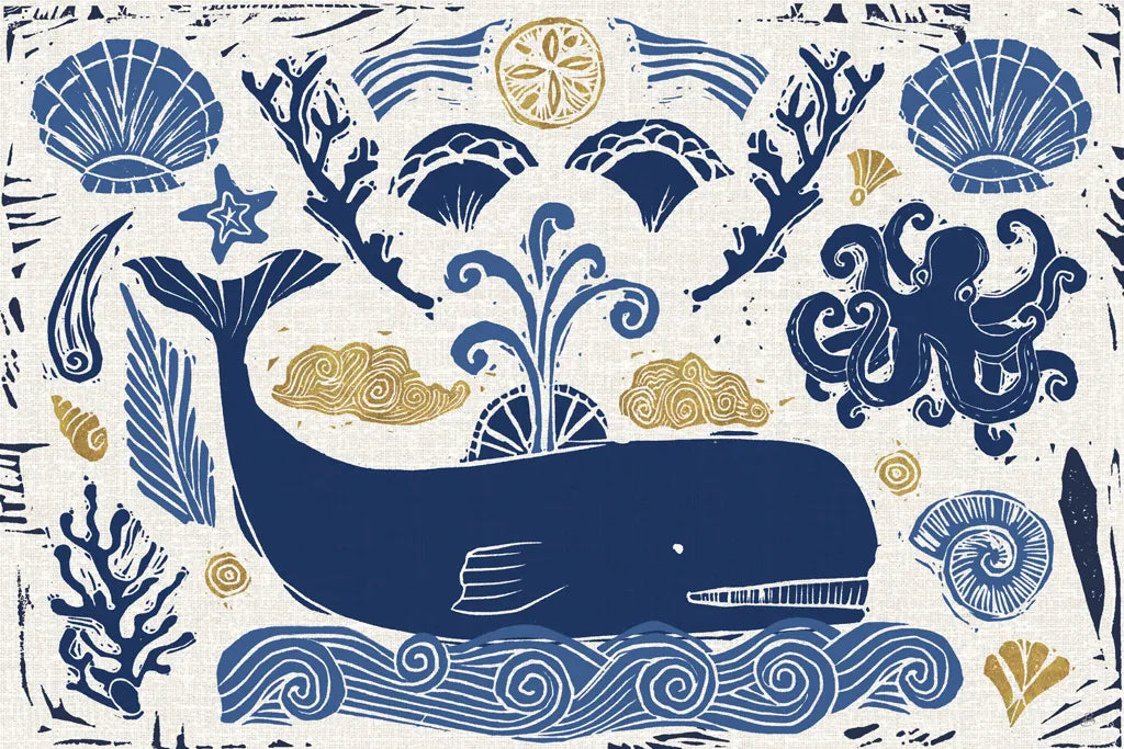 Primitive Sea I by Daphne Brissonnet. SKU 63854i. Archival Giclee Fine art print for wall decor.