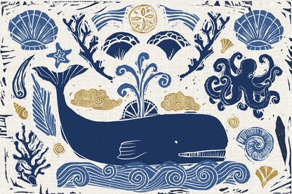 Primitive Sea I by Daphne Brissonnet. SKU 63854i. Archival Giclee Fine art print for wall decor.