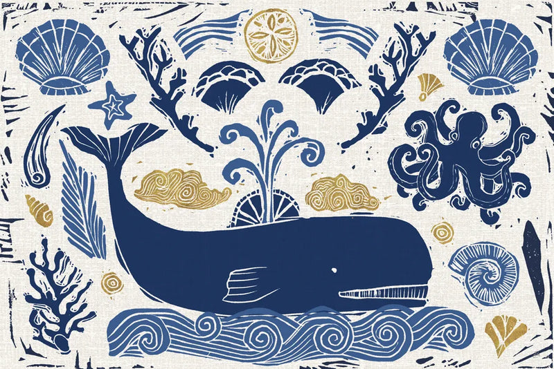 Primitive Sea I by Daphne Brissonnet. SKU 63854i. Archival Giclee Fine art print for wall decor.