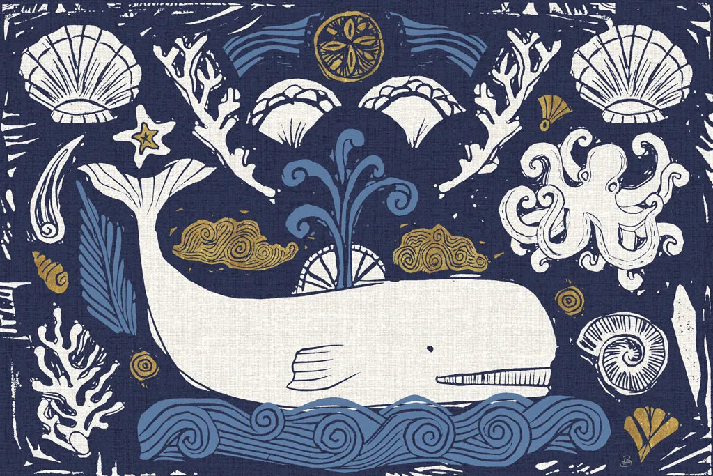 Primitive Sea I Dark by Daphne Brissonnet. SKU 63862i. Archival Giclee Fine art print for wall decor.