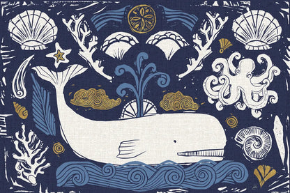 Primitive Sea I Dark by Daphne Brissonnet. SKU 63862i. Archival Giclee Fine art print for wall decor.