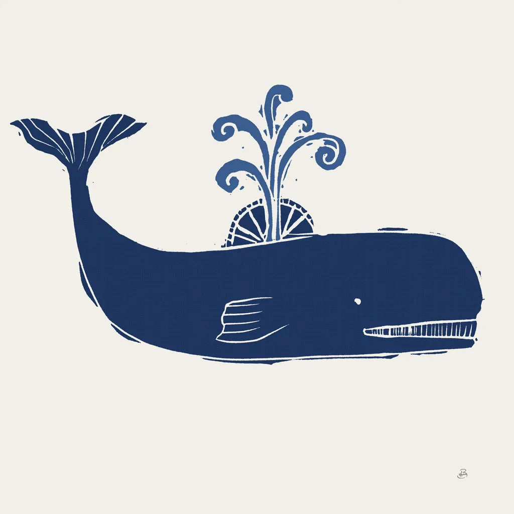 Primitive Sea I Navy by Daphne Brissonnet. SKU 65664a. Archival Giclee Fine art print for wall decor.