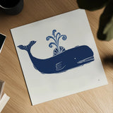 Primitive Sea I Navy by Daphne Brissonnet. Shown as a detailed flat fine art print, highlighting archival giclee quality. Available as an archival giclee rolled canvas, fine art paper, or poster print. SKU 65664a.
