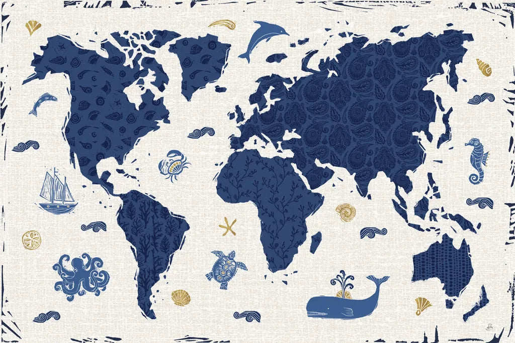 Primitive Sea II by Daphne Brissonnet. SKU 63855i. Archival Giclee Fine art print for wall decor.