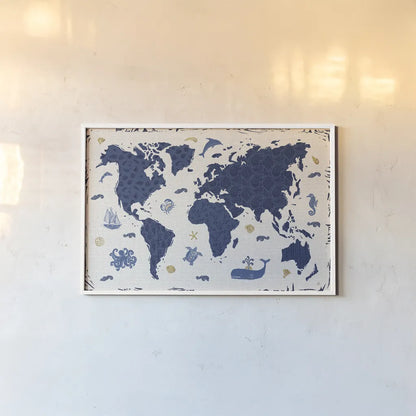 Primitive Sea II by Daphne Brissonnet. shown as a paper print in a white frame. Available as a archival giclee rolled canvas, fine art paper, or poster print. SKU 63855i.