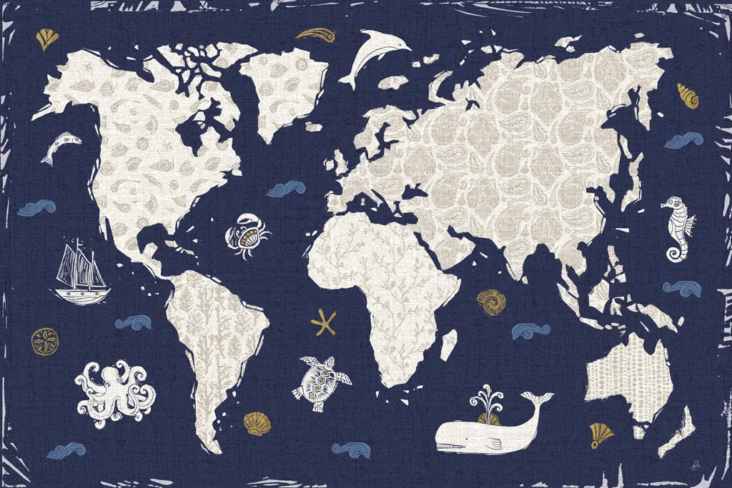 Primitive Sea II Dark by Daphne Brissonnet. SKU 63863i. Archival Giclee Fine art print for wall decor.