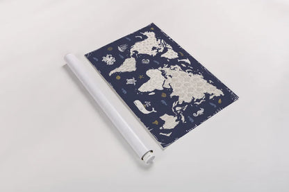 Primitive Sea II Dark by Daphne Brissonnet. shown as a rolled paper print. Available as archival giclee rolled canvas, fine art paper, or poster print. SKU 63863i.