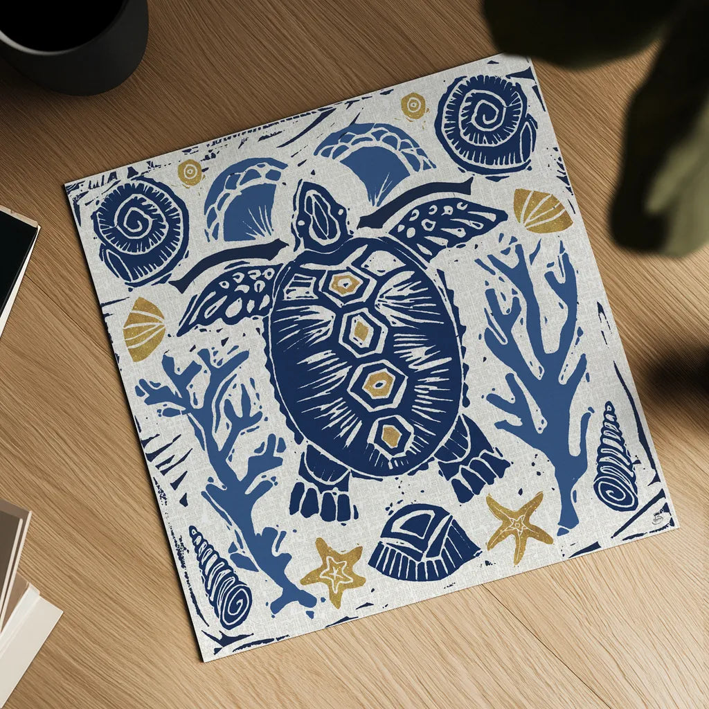 Primitive Sea III by Daphne Brissonnet. Shown as a detailed flat fine art print, highlighting archival giclee quality. Available as an archival giclee rolled canvas, fine art paper, or poster print. SKU 63856a.