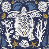 Primitive Sea III Dark by Daphne Brissonnet. SKU 63864a. Archival Giclee Fine art print for wall decor.