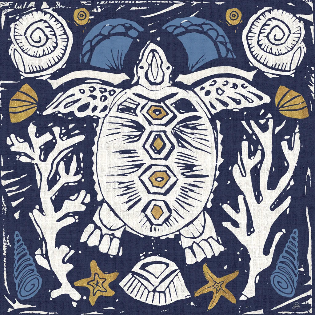 Primitive Sea III Dark by Daphne Brissonnet. SKU 63864a. Archival Giclee Fine art print for wall decor.