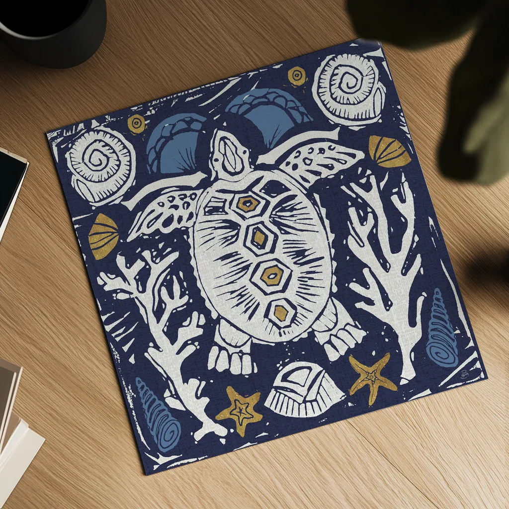 Primitive Sea III Dark by Daphne Brissonnet. Shown as a detailed flat fine art print, highlighting archival giclee quality. Available as an archival giclee rolled canvas, fine art paper, or poster print. SKU 63864a.