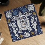 Primitive Sea III Dark by Daphne Brissonnet. Shown as a detailed flat fine art print, highlighting archival giclee quality. Available as an archival giclee rolled canvas, fine art paper, or poster print. SKU 63864a.