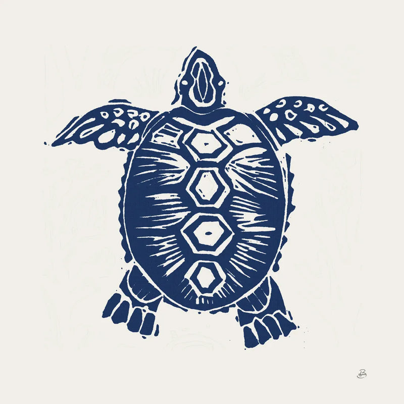 Primitive Sea III Navy by Daphne Brissonnet. SKU 65665a. Archival Giclee Fine art print for wall decor.