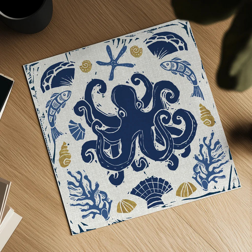 Primitive Sea IV by Daphne Brissonnet. Shown as a detailed flat fine art print, highlighting archival giclee quality. Available as an archival giclee rolled canvas, fine art paper, or poster print. SKU 63857a.