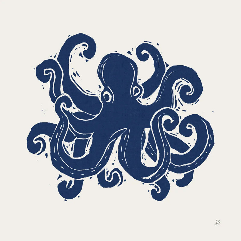 Primitive Sea IV Navy by Daphne Brissonnet. SKU 65666a. Archival Giclee Fine art print for wall decor.