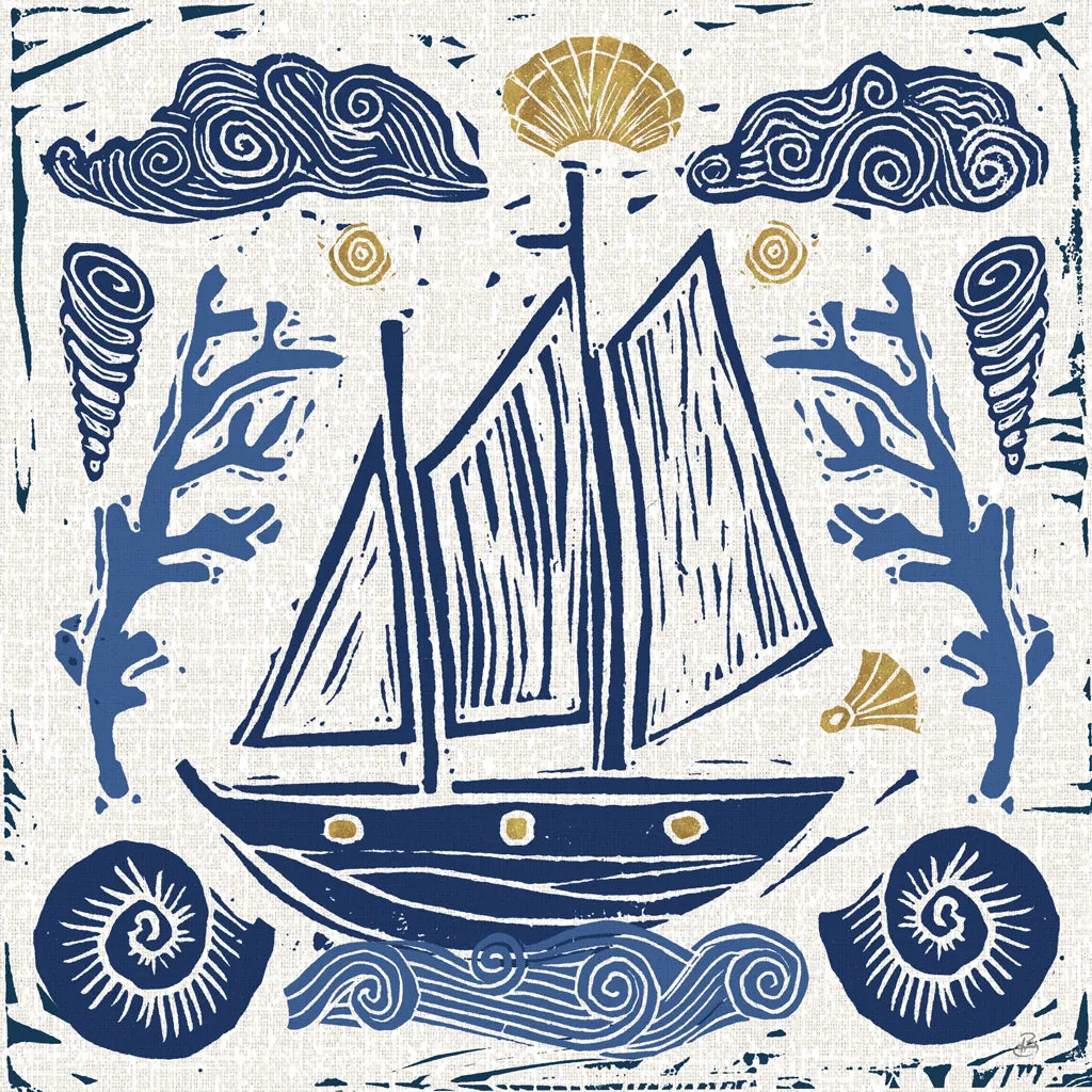 Primitive Sea V by Daphne Brissonnet. SKU 63858a. Archival Giclee Fine art print for wall decor.