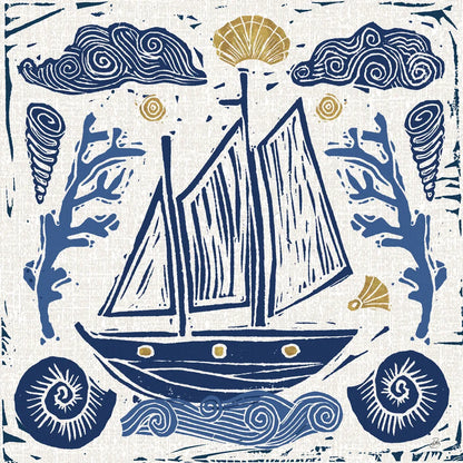 Primitive Sea V by Daphne Brissonnet. SKU 63858a. Archival Giclee Fine art print for wall decor.