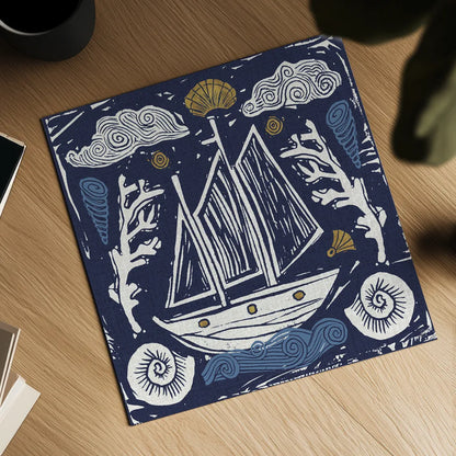 Primitive Sea V Dark by Daphne Brissonnet. Shown as a detailed flat fine art print, highlighting archival giclee quality. Available as an archival giclee rolled canvas, fine art paper, or poster print. SKU 63866a.