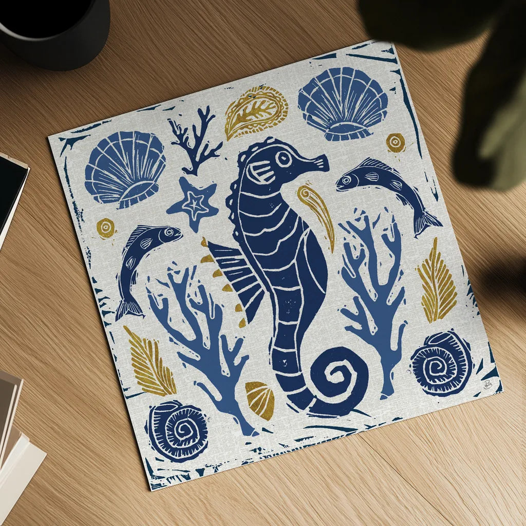 Primitive Sea VI by Daphne Brissonnet. Shown as a detailed flat fine art print, highlighting archival giclee quality. Available as an archival giclee rolled canvas, fine art paper, or poster print. SKU 63859a.