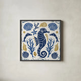 Primitive Sea VI by Daphne Brissonnet. Shown in a sleek black glass frame for a contemporary gallery look. Available as an archival giclee rolled canvas, fine art paper, or poster print. SKU 63859a.