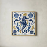 Primitive Sea VI by Daphne Brissonnet. Shown in a natural wood glass frame for a timeless modern aesthetic. Available as an archival giclee rolled canvas, fine art paper, or poster print. SKU 63859a.