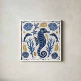 Primitive Sea VI by Daphne Brissonnet. Shown in a crisp white glass frame for a clean and minimalist style. Available as an archival giclee rolled canvas, fine art paper, or poster print. SKU 63859a.
