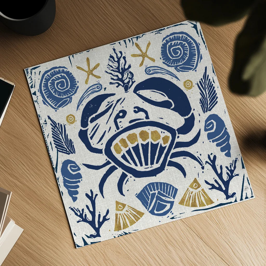 Primitive Sea VII by Daphne Brissonnet. Shown as a detailed flat fine art print, highlighting archival giclee quality. Available as an archival giclee rolled canvas, fine art paper, or poster print. SKU 63860a.