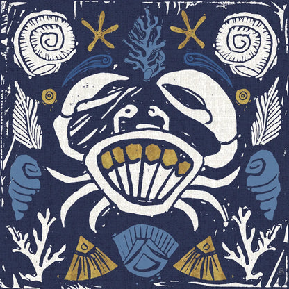 Primitive Sea VII Dark by Daphne Brissonnet. SKU 63868a. Archival Giclee Fine art print for wall decor.