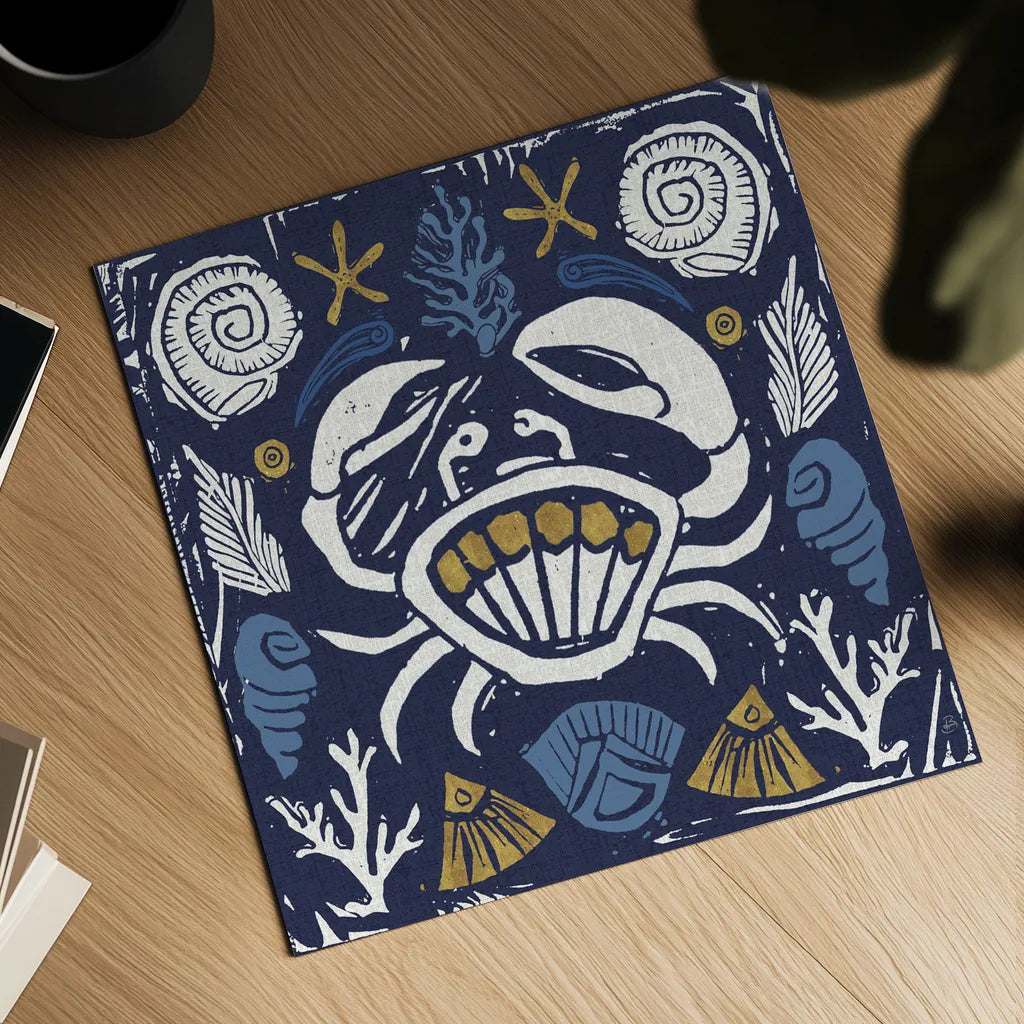 Primitive Sea VII Dark by Daphne Brissonnet. Shown as a detailed flat fine art print, highlighting archival giclee quality. Available as an archival giclee rolled canvas, fine art paper, or poster print. SKU 63868a.