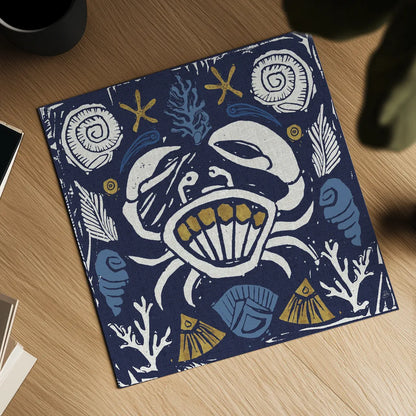 Primitive Sea VII Dark by Daphne Brissonnet. Shown as a detailed flat fine art print, highlighting archival giclee quality. Available as an archival giclee rolled canvas, fine art paper, or poster print. SKU 63868a.