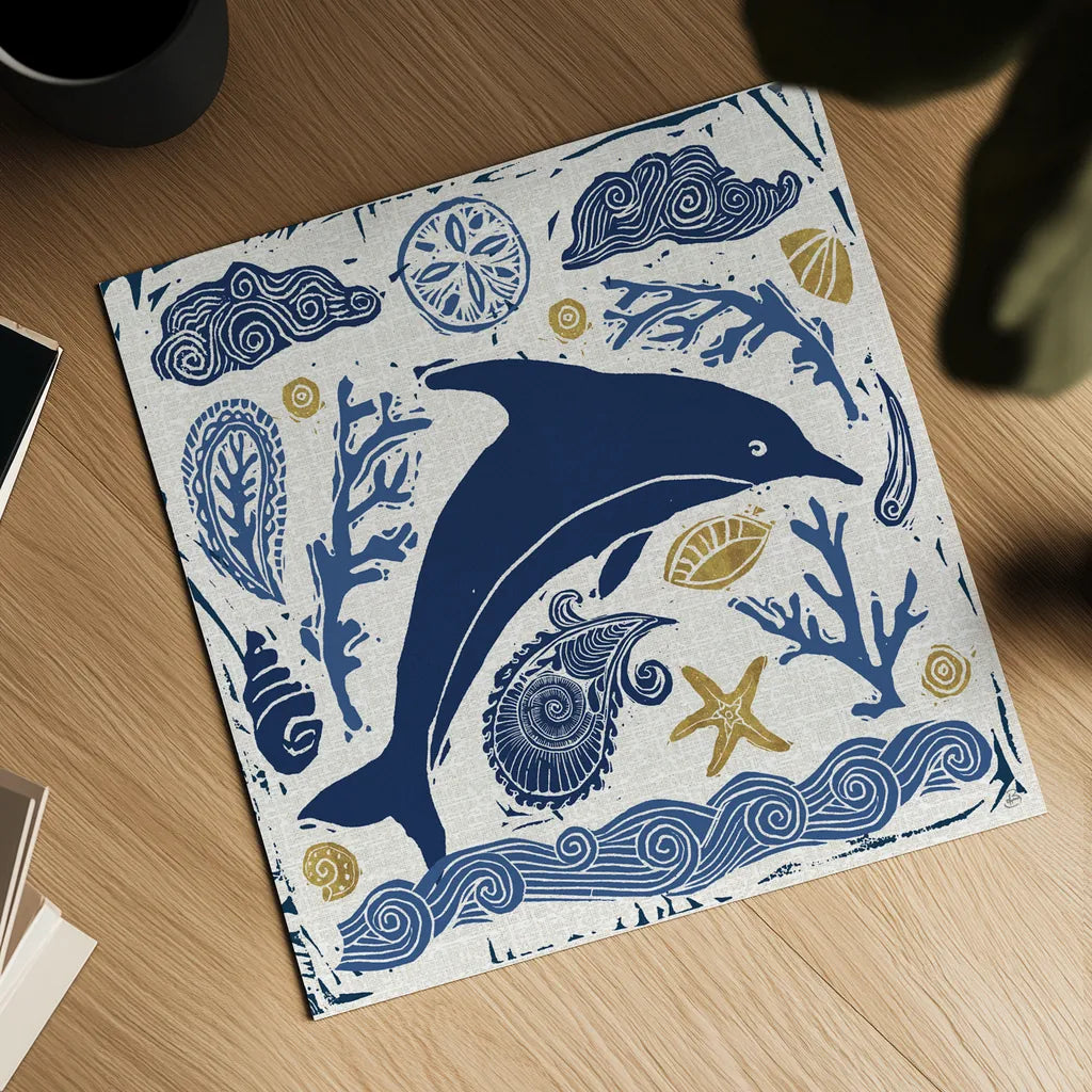 Primitive Sea VIII by Daphne Brissonnet. Shown as a detailed flat fine art print, highlighting archival giclee quality. Available as an archival giclee rolled canvas, fine art paper, or poster print. SKU 63861a.