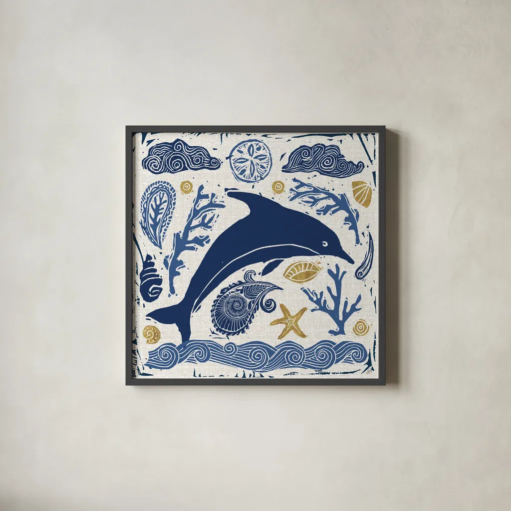 Primitive Sea VIII by Daphne Brissonnet. Shown in a sleek black glass frame for a contemporary gallery look. Available as an archival giclee rolled canvas, fine art paper, or poster print. SKU 63861a.