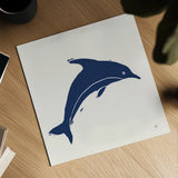 Primitive Sea VIII Navy by Daphne Brissonnet. Shown as a detailed flat fine art print, highlighting archival giclee quality. Available as an archival giclee rolled canvas, fine art paper, or poster print. SKU 65668a.