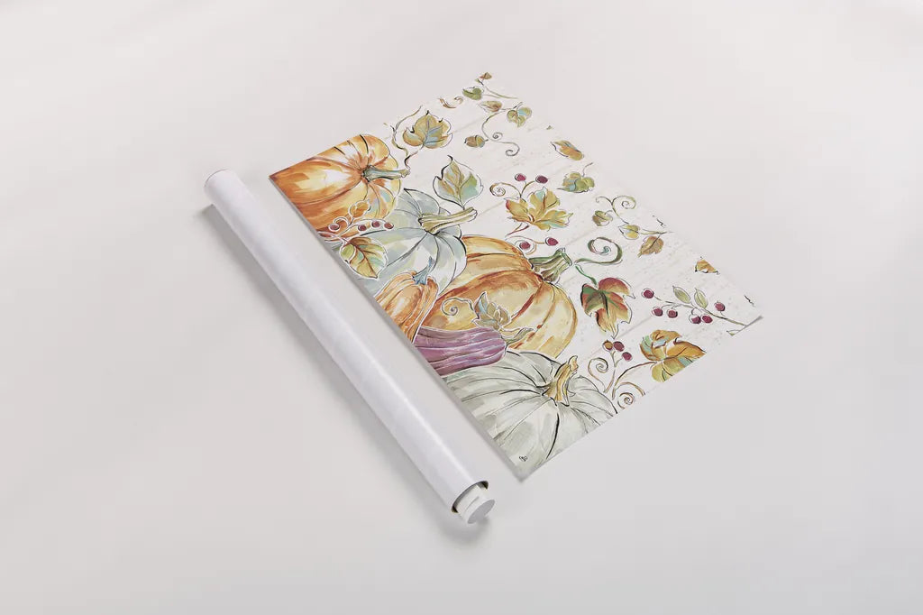 Pumpkin Patch I by Daphne Brissonnet. shown as a rolled paper print. Available as archival giclee rolled canvas, fine art paper, or poster print. SKU 38491i.