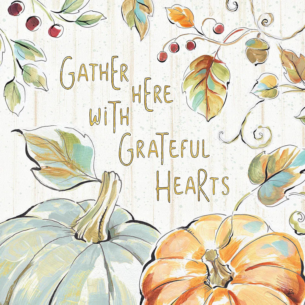 Pumpkin Patch V by Daphne Brissonnet. SKU 38495a. Archival Giclee Fine art print for wall decor.