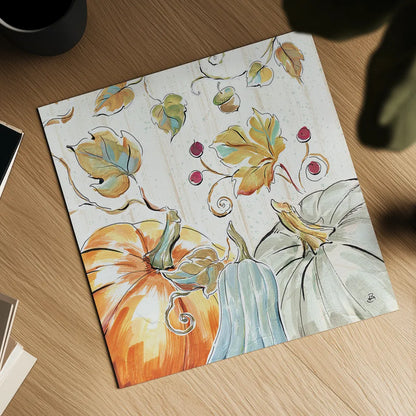 Pumpkin Patch X by Daphne Brissonnet. Shown as a detailed flat fine art print, highlighting archival giclee quality. Available as an archival giclee rolled canvas, fine art paper, or poster print. SKU 38500a.